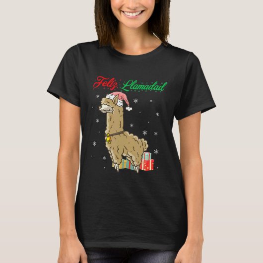 Fleece Prettig Kerstfeest Llamadad Fa La Llama Alp T-shirt (Voorkant)