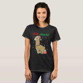 Fleece Prettig Kerstfeest Llamadad Fa La Llama Alp T-shirt (Voorkant volledig)