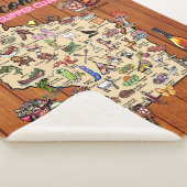 Fleece Sherpa Throw - Wisconsin Supper Club Map (3/4)