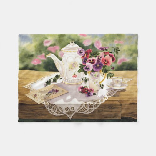 Fleece Throw ~'Victoriaans Tea' (Voorkant (Horizontaal))