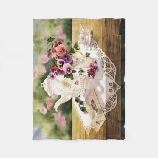 Fleece Throw ~'Victoriaans Tea' (Voorkant)