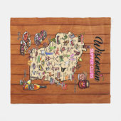 Fleece Throw - Wisconsin Supper Club Map (Voorkant (Horizontaal))