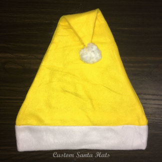 Fleece Yellow Santa Hat