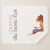 Fleecedecke für Buchliebhaberinnen – "Lesezeit" Sherpa Deken (Voorkant (horizontaal))