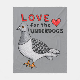 Fleecedecke "Love For The Underdogs" mit Taube Fleece Deken