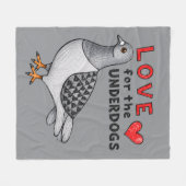 Fleecedecke "Love For The Underdogs" mit Taube Fleece Deken (Voorkant (Horizontaal))