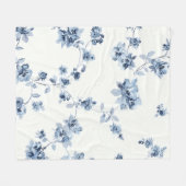 Fleecedecke mit blauem Blumem-Print Fleece Deken (Voorkant (Horizontaal))