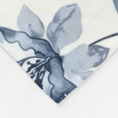 Fleecedecke mit blauem Blumem-Print Fleece Deken (Hoek)