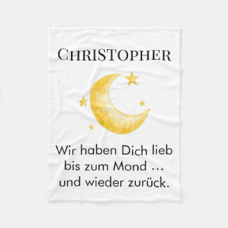Fleecedecke mit Name individuell Fleece Deken