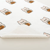 Fleecedeken Halloween – Schattige Pomeranian Sherpa Deken (3/4)
