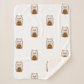 Fleecedeken Halloween – Schattige Pomeranian Sherpa Deken (Voorkant)