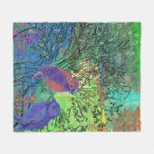 Fleecedeken op basis van natuur met vogeltjes fleece deken (Voorkant (Horizontaal))