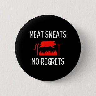 Fleeszweet Nooit Spijt T-shirt Funny Varken Roast  Ronde Button 5,7 Cm