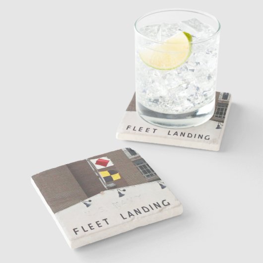 Fleet Landing Charleston, SC. Marble Stone Onderze Stenen Onderzetter (Zijkant)