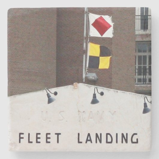 Fleet Landing Charleston, SC. Marble Stone Onderze Stenen Onderzetter (Voorkant)