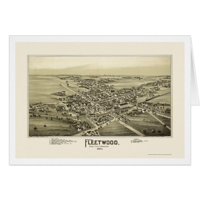 Fleetwood, PA Panoramic Map - 1893 (Voorkant Horizontaal)