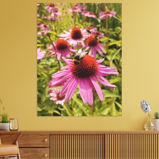Fleissige Hummel Canvas Afdruk (Insitu (Woonkamer))