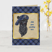 Fleming Badge & Tartan Gepersonaliseerde Kaart (Gele Bloem)