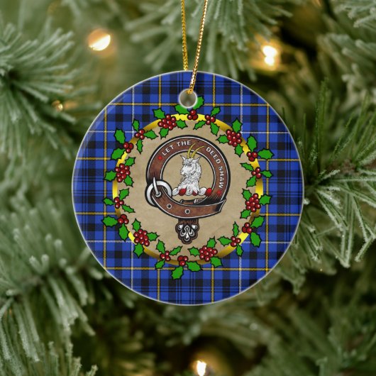 Fleming Clan badge & Tartan Persoonlijke mas Keramisch Ornament (Boom)