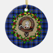 Fleming Clan badge & Tartan Persoonlijke mas Keramisch Ornament (Voorkant)