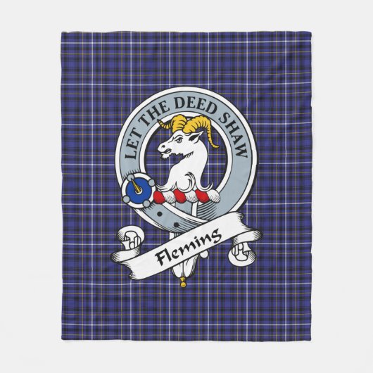 Fleming Clan Badge Tartan Plaid Fleece Deken (Voorkant)