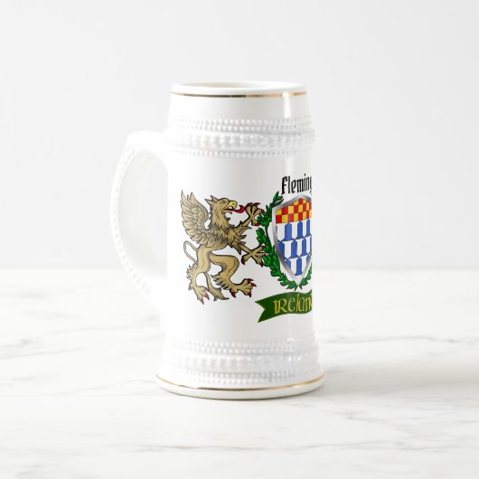 Fleming Irish Shield Beer Stein Bierpul (Voorkant links)