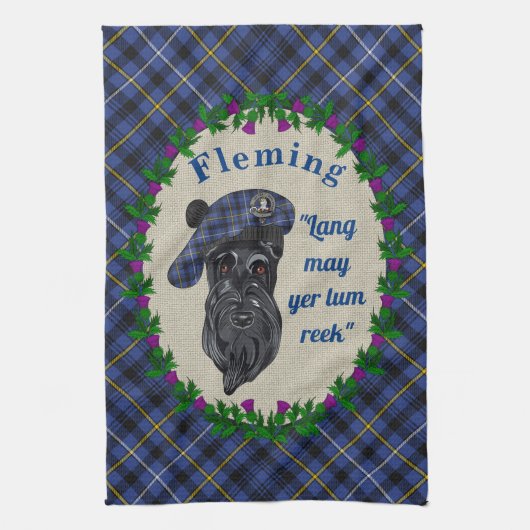 Fleming Scottie Hond Keuken Handdoek (Verticaal)