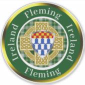 Fleming Shield & Celtic Cross gepersonaliseerd Sticker (Voorkant)