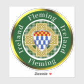Fleming Shield & Celtic Cross gepersonaliseerd Sticker (Vel)