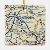 Flemingsburg KY  kaart Keramisch Ornament (Voorkant)