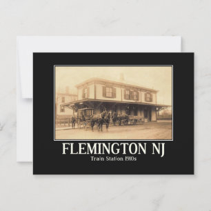 Flemington NJ Treinstation jaren 1910 Briefkaart