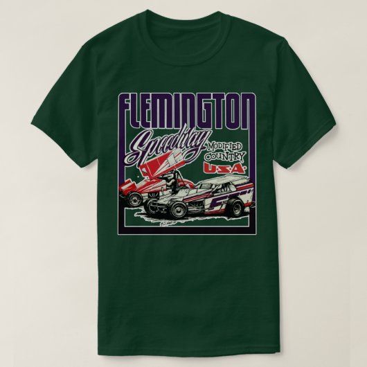 Flemington Speedway Retro Design T-shirt (Design voorkant)