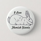 Flemish Giant Bunny Button (Voorkant)