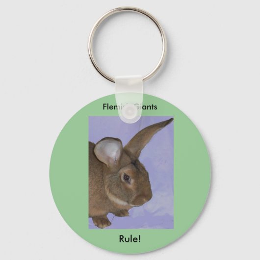 Flemish Giant Rabbit Keychain (Voorkant)