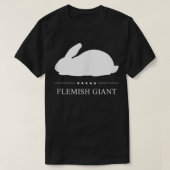 Flemish Giant Rabbit White Silhouette T-shirt (Design voorkant)