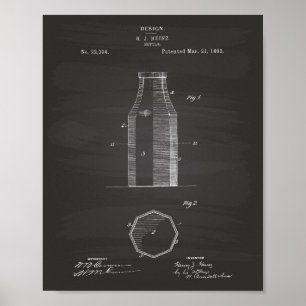 Fles 1893 Patent Art Chalkboard Poster