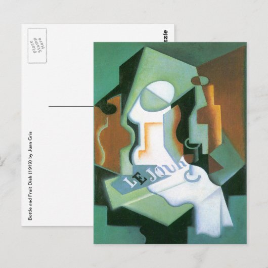 Fles and Fruit Dish door Juan Gris, Cubisme Briefkaart (Voorkant / Achterkant)