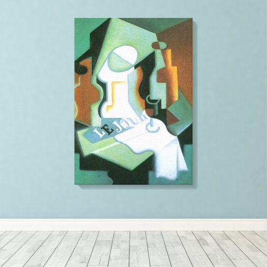 Fles and Fruit Dish door Juan Gris,  Cubisme Canvas Afdruk (Insitu (Houten vloer))