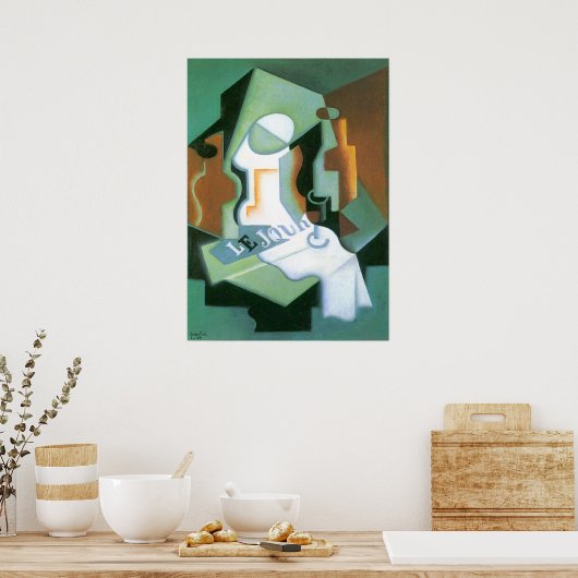 Fles and Fruit Dish door Juan Gris, Cubisme Poster (Keuken)