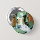 Fles and Fruit Dish door Juan Gris,  Cubisme Ronde Button 5,7 Cm (Voorkant /achterkant)