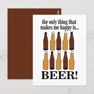 Fles bier Grappig bier Briefkaart