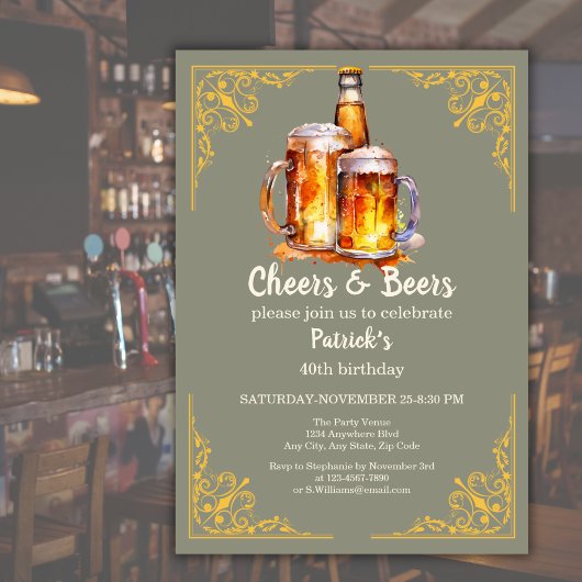 Fles bierglas 40ste verjaardag Proost en Bier Kaart