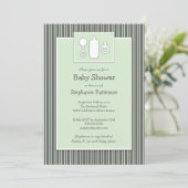 Fles Binky Rattle Baby shower Mint & Grey Kaart (Staand voorkant)