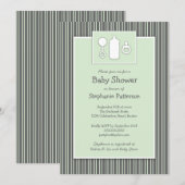 Fles Binky Rattle Baby shower Mint & Grey Kaart (Voorkant / Achterkant)