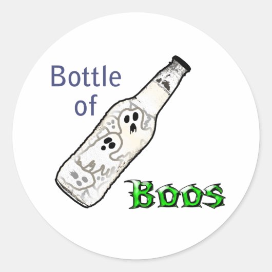 Fles Boos Ronde Sticker (Voorkant)