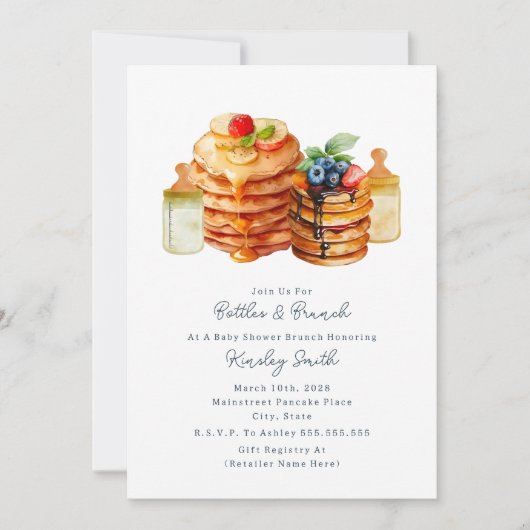 Fles + Breakfast Baby shower Kaart (Voorkant)