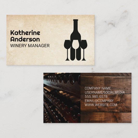 Fles Bril Logo | Wijncollectie Visitekaartje (Voorkant / Achterkant)