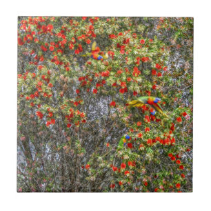 FLES BRUSH TREE CALLISTEMON AUSTRALIA ART EFFECT TEGELTJE