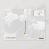 Fles die de biggen van de varkensdarm briefkaart (Achterkant)