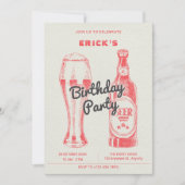 Fles en bier feest kaart (Voorkant)